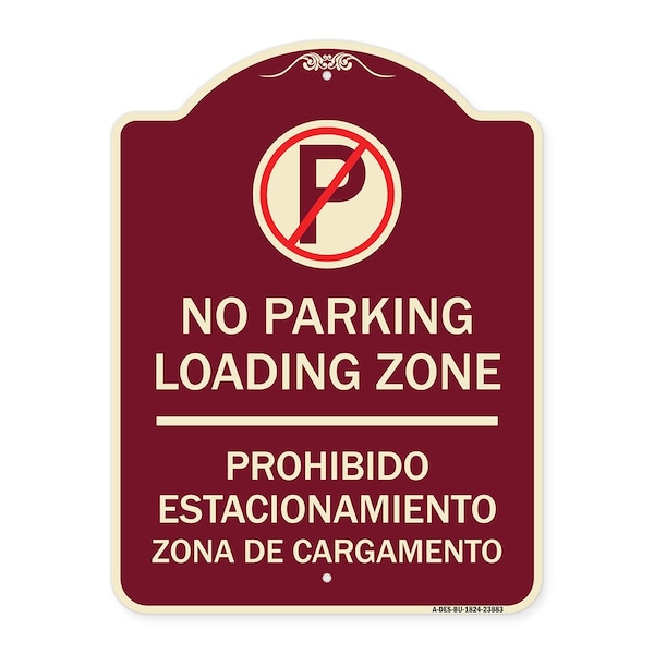 Signmission Loading Zone Prohibido Estacionamiento Zona De Cargamento Heavy-Gauge Alum, 24" x 18", BU-1824-23883 A-DES-BU-1824-23883 - main